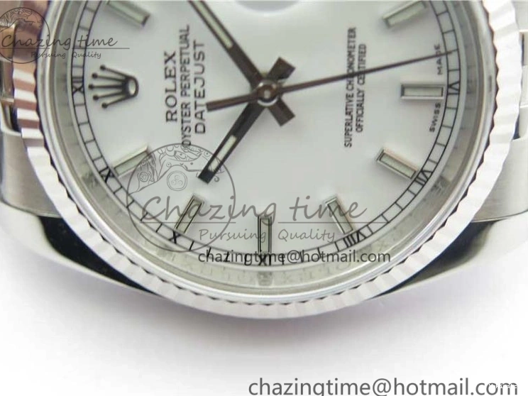 on Steel Edition 116234 Dial 36 SS 1:1 DateJust 904L White V3 SH3135 Jubilee ARF Best Bracelet 0501